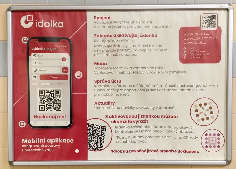 Liberecký kraj a jeho integrovaný systém IDOL provozuje mobilní aplikaci, ve které si mùžete koupit jízdenku i získat všechny potøebné informace. Zatím však neumožòuje nahrávat si dlouhodobé kupony a prokazovat se jimi pøímo mobilem.