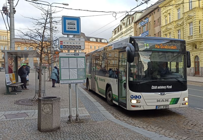 Pùvodní monopolní regionální dopravce v Plzeòském kraji nyní provozuje také bezplatnou nákupní linku T1 z centrálního autobusového nádraží k obchodnímu centru Rokycanská s hypermarketem Tesco. Pro ni i pro další linky má k dispozici 3 èásteènì nízkopodlažní autobusy MAN LE.