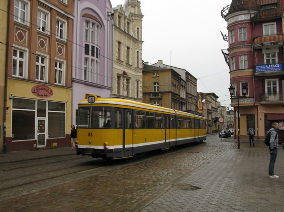 Historické centrum mìsta s provozem tramvají. Rozchod kolejnic v Grudziadzi je 1000 mm. Centrum leží v severní èásti tramvajové sítì.