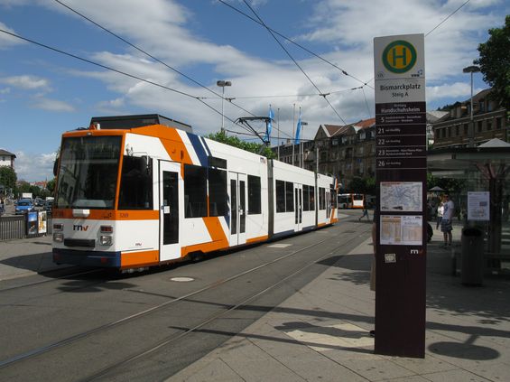 Kvùli neexistenci smyèek na tramvajových koneèných jsou všechny heidelberské tramvaje obousmìrné. Potkáte tu celkem 4 generace vozidel. První generace bezbariérových vozidel s oznaèením MGT6D pochází z roku 1995 (12 kusù),
