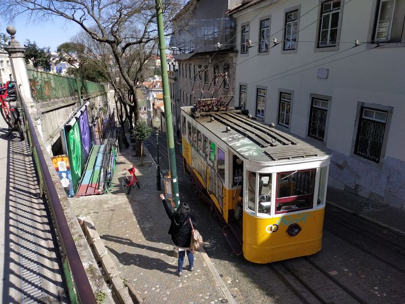 Dvì velmi podobné pozemní lanovky vedou z údolní ètvrti Baixa do okolních kopcù historického centra. Tato (Ascensor da Glória) vede do ètvrti Bairro Alto a u její horní stanice jezdí nedávno obnovená tramvajová linka 24E.