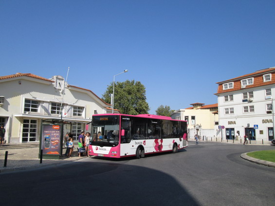 Od koneèné stanice Cascais pøímìstského vlaku vedeného z Lisabonu podél pobøeží ústí øeky Tejo vás po mìsteèku Cascais rozveze tento mìstský autobus, který jezdí každých 10 až 15 minut a je provozován aè v mìstských barvách, zdejším monopolním dopravcem Scotturb.
