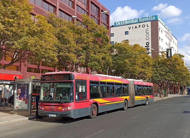 Asi nejstarší provozovaný typ autobusu v Seville – pøes 15 let starý Irisbus Castrosua. Kloubové autobusy tu mají pomìrnì velké zastoupení, jezdí hlavnì na páteøních okružních linkách oznaèených jako C1 až C4. Linky C1+C2 jsou protismìrné linky opisující vnìjší okruh (exterior) a linky C3+C4 tvoøí vnitøní okruh (inferior).