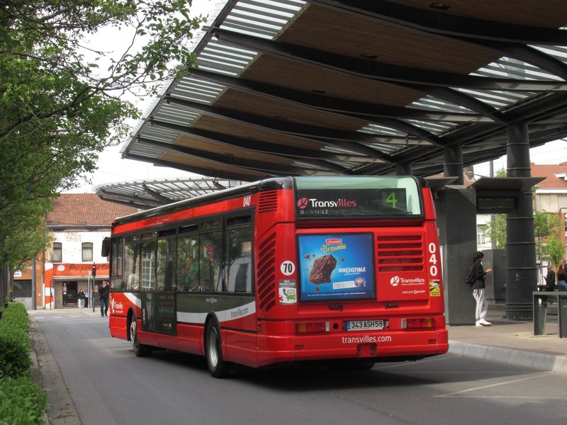 A ještì zadní pohled na témìø dvacetiletý Citybus v nových barvách dopravce Transvilles na místní páteøní lince 4 ve mìstì Denain.