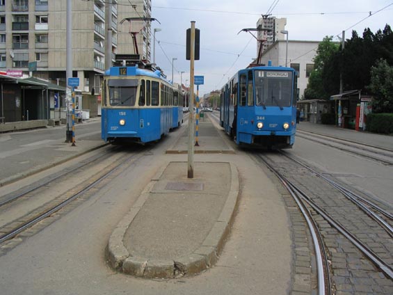 Tramvajové obratištì u vozovny Ljublanica.